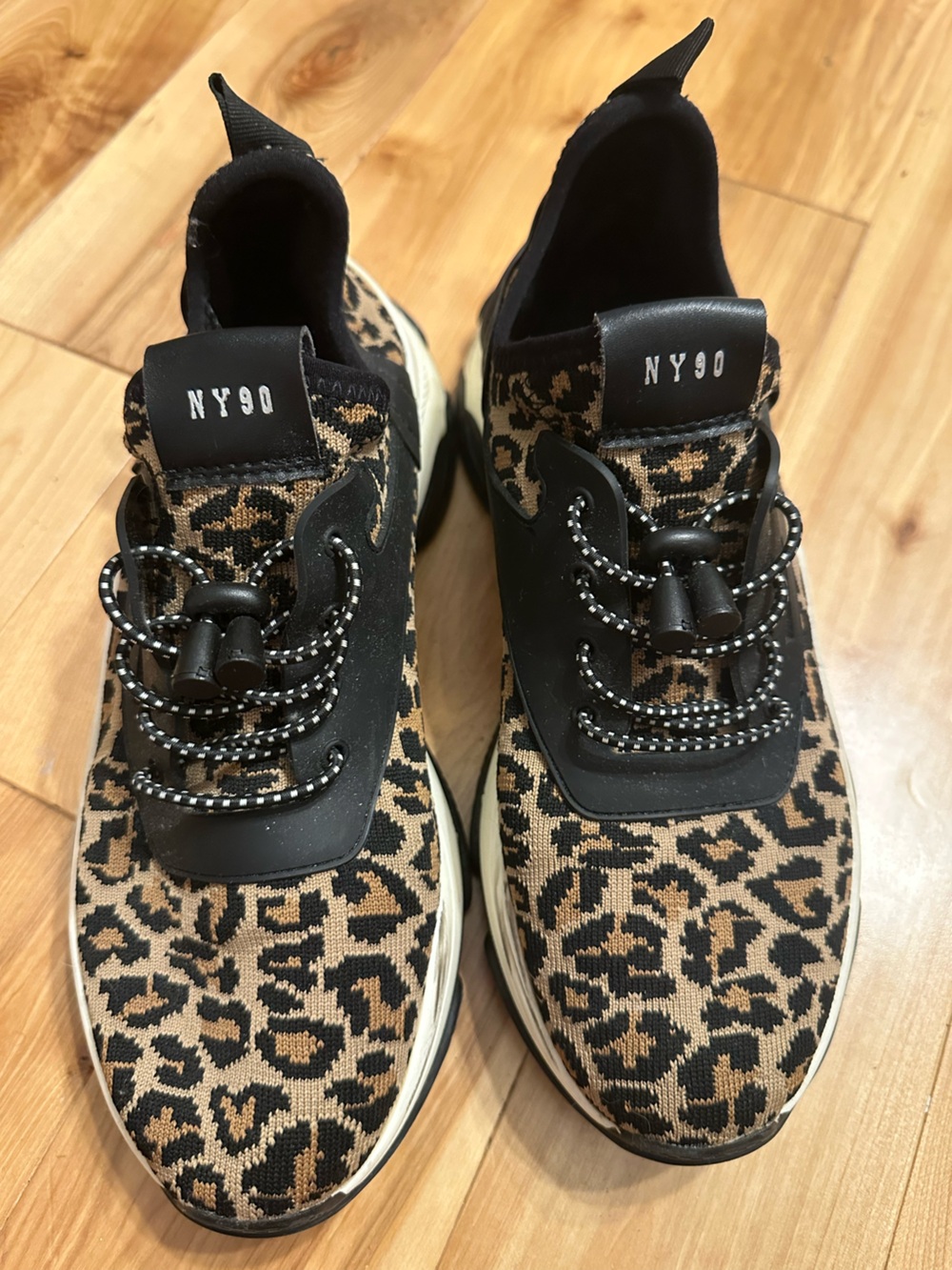 Steve Madden NY90 Leopard Print Knit Sneakers